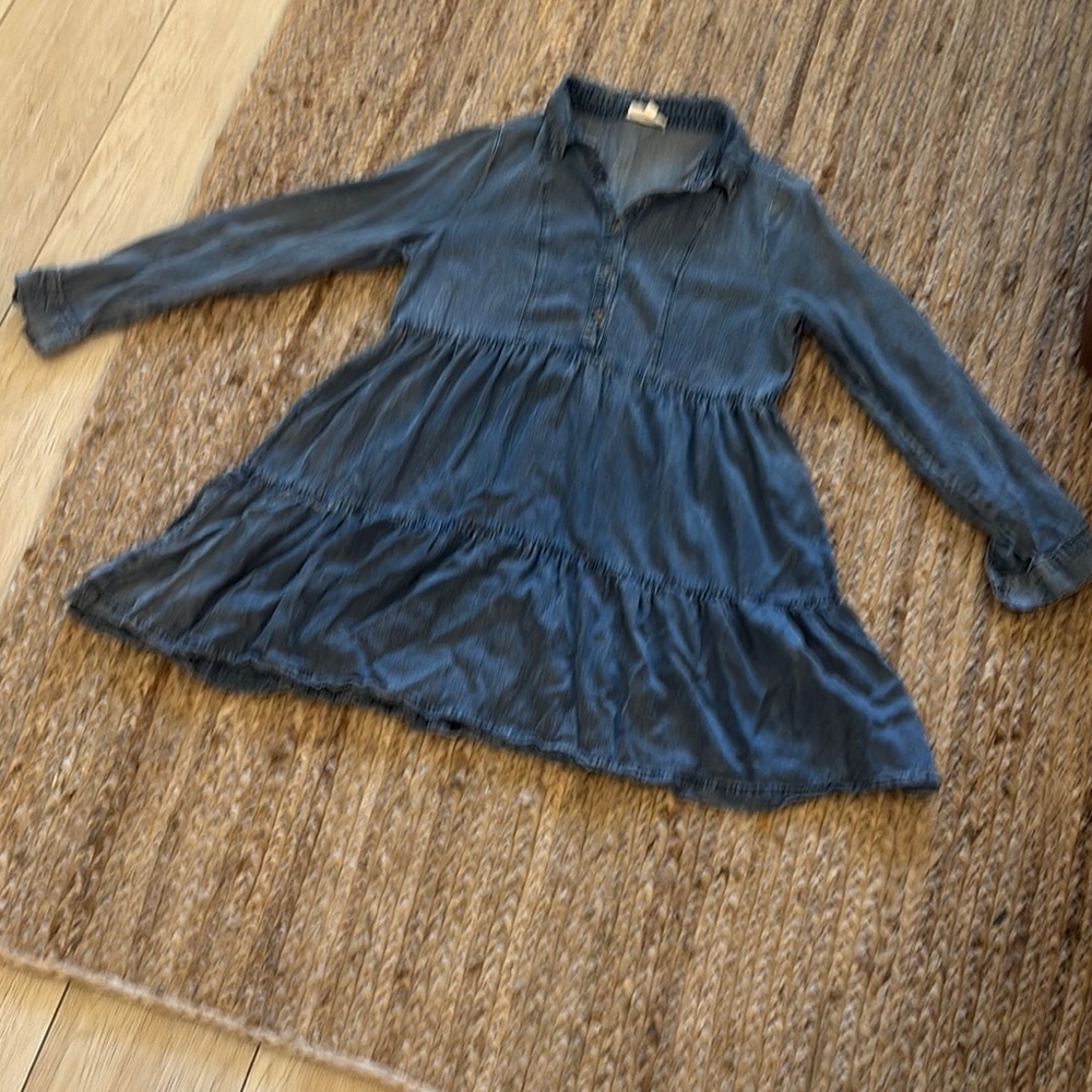 Easel Blue Chambray Mini Dress